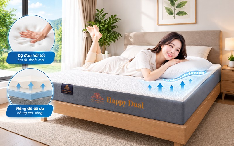 Nệm Kim Cương nâng đỡ êm ái, đàn hồi tối ưu